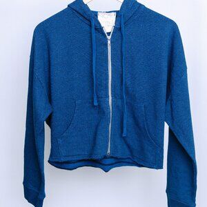 Womens Cropped Deep Dive Blue Hoodie - New!